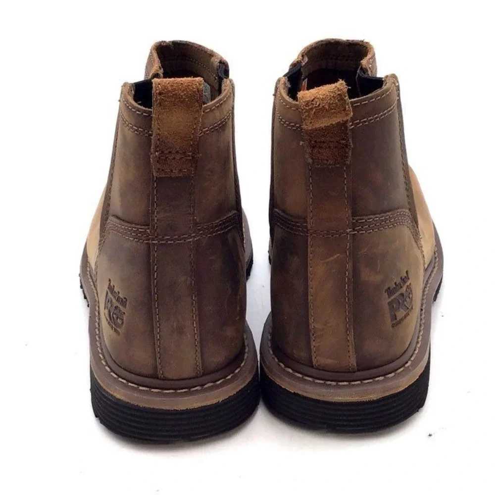 Timberland PRO Millworks Brown Leather Composite Toe Chelsea Work Boots Men 9